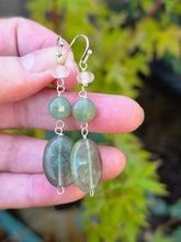 Load image into Gallery viewer, Rose Quartz and Green Fluorite Earrings
