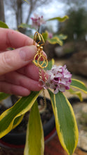 Load image into Gallery viewer, Pink Tourmaline Drop Dangle Mini Hoop Earrings
