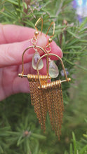 Load and play video in Gallery viewer, Prehnite Fringe Earrings
