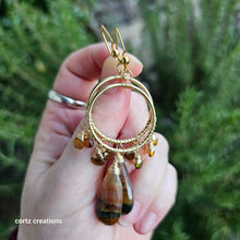 Load image into Gallery viewer, Agates and Topaz Earrings
