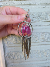 Load image into Gallery viewer, Ruby Hoop Fringe Earrings
