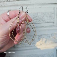 Load image into Gallery viewer, Strawberry Quartz Earrings
