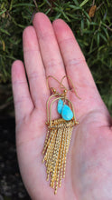 Load image into Gallery viewer, Turquoise (Arizona Sleeping Beauty Mine) Fringe Earrings
