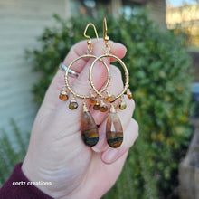 Load image into Gallery viewer, Agates and Topaz Earrings
