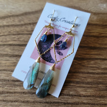 Load image into Gallery viewer, Labradorite &amp; Blue Kyanite Drop Dangle Earrings
