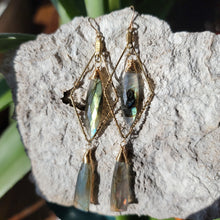 Load image into Gallery viewer, Labradorite Drop Dangle Earrings
