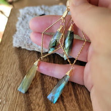 Load image into Gallery viewer, Labradorite Drop Dangle Earrings
