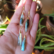 Load image into Gallery viewer, Labradorite Drop Dangle Earrings
