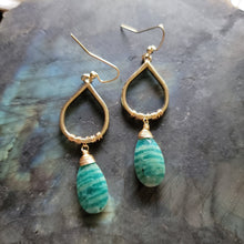 Load image into Gallery viewer, Amazonite Drop Dangle Earrings
