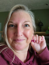 Load image into Gallery viewer, Ruby Heart Drop Earrings
