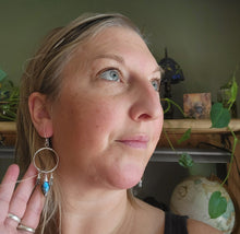 Load image into Gallery viewer, Labradorite Hoop Earrings (Medium)
