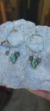 Load image into Gallery viewer, Labradorite Hoop Earrings (Medium)
