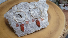 Load image into Gallery viewer, Jasper &amp; Strawberry Quartz Hoop Earrings (Med/Lg)
