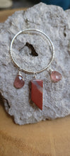 Load image into Gallery viewer, Jasper &amp; Strawberry Quartz Hoop Earrings (Med/Lg)
