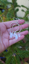 Load image into Gallery viewer, Rainbow Moonstone Hoop Earrings (Small)
