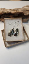 Load image into Gallery viewer, Pyrite Faceted Pear Drop Earrings
