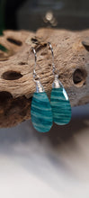 Load image into Gallery viewer, Amazonite Faceted Pear Drop Earrings (Angular Hook Posts)
