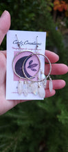 Load image into Gallery viewer, Rainbow Moonstone Hoop Earrings (Med/Large)
