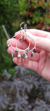 Load image into Gallery viewer, Fluorite &amp; Tourmaline Hoop Earrings (Sm/Med)
