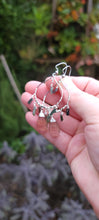 Load image into Gallery viewer, Fluorite &amp; Tourmaline Hoop Earrings (Sm/Med)
