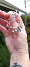 Load image into Gallery viewer, Fluorite &amp; Tourmaline Hoop Earrings (Sm/Med)
