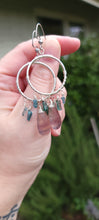 Load image into Gallery viewer, Fluorite &amp; Tourmaline Hoop Earrings (Sm/Med)
