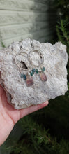 Load image into Gallery viewer, Fluorite &amp; Tourmaline Hoop Earrings (Sm/Med)

