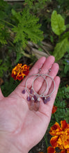 Load image into Gallery viewer, Fluorite &amp; Ruby Hoop Earrings (Med/Lg)
