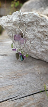 Load image into Gallery viewer, Fluorite, Labradorite, Amethyst, &amp; Tourmaline Hoop Earrings
