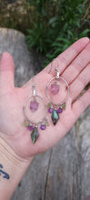 Load image into Gallery viewer, Fluorite, Labradorite, Amethyst, &amp; Tourmaline Hoop Earrings
