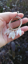 Load image into Gallery viewer, Rainbow Moonstone Hoop Earrings (Med/Large)
