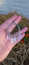 Load image into Gallery viewer, Rainbow Moonstone Hoop Earrings (Med/Large)
