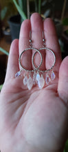 Load image into Gallery viewer, Rainbow Moonstone Hoop Earrings
