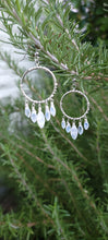 Load image into Gallery viewer, Rainbow Moonstone Hoop Earrings
