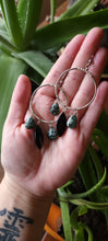 Load image into Gallery viewer, Seraphinite &amp; Black Obsidian Hoop Earrings (Med/Lg)

