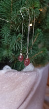 Load image into Gallery viewer, Strawberry Quartz Threader Earrings
