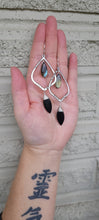 Load image into Gallery viewer, Labradorite &amp; Black Onyx Drop Dangle Earrings
