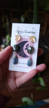 Load image into Gallery viewer, Kyanite, Moss Aquamarine, &amp; Citrine Drop Dangle Earrings
