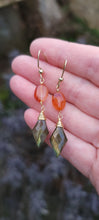 Load image into Gallery viewer, Labradorite &amp; Carnelian Earrings
