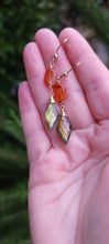 Load image into Gallery viewer, Labradorite &amp; Carnelian Earrings
