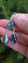 Load image into Gallery viewer, Labradorite &amp; Apatite Drop Dangle Earrings
